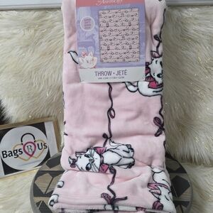 DISNEY ARISTOCATS MARIE PINK PLUSH FLEECE THROW BLANKET 46 X 60 NWTS